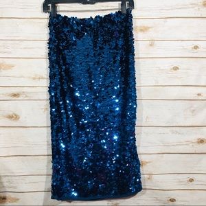 NWT Halogen women’s blue sequin skirt